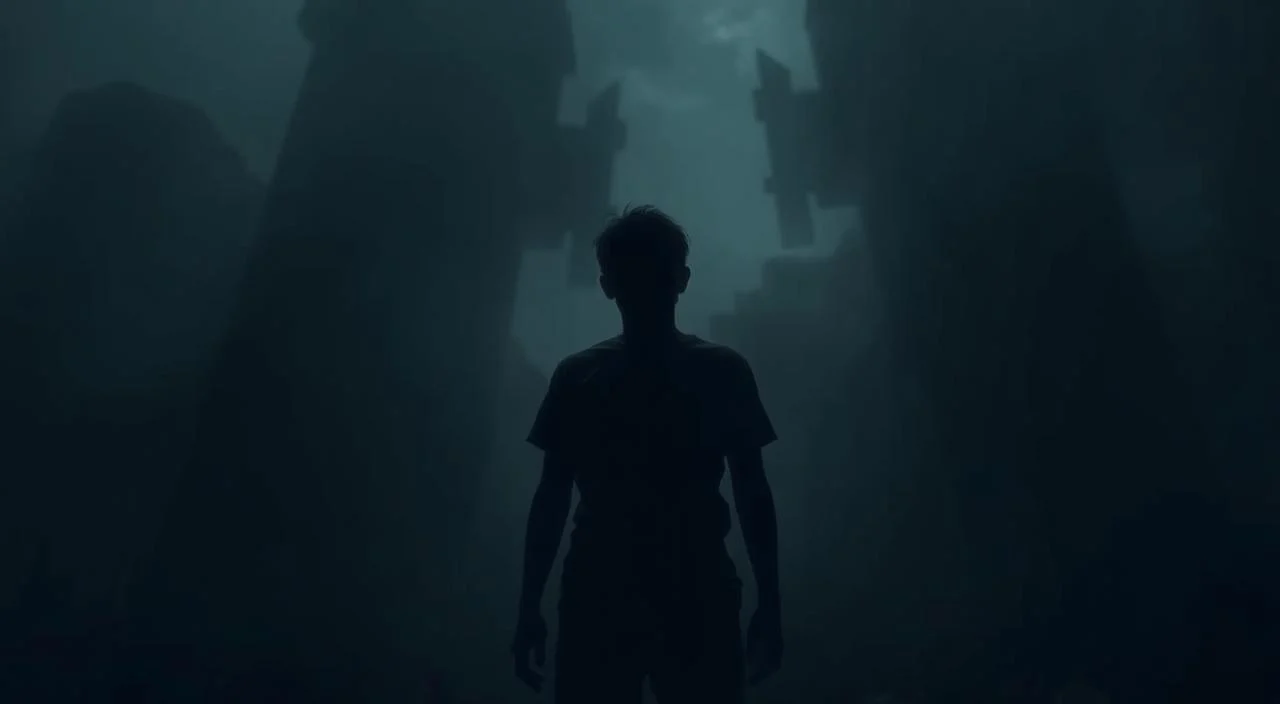 A lone individual stands, shoulders hunched, face obscured in shadows, surrounded by a hazy, oppressive atmosphere. The figure appears small and vulnerable, dwarfed by towering, ominous structures in the background, evoking a sense of isolation and the overwhelming fear of rejection. Dim, moody lighting casts harsh contrasts, accentuates the subject's emotional turmoil. The scene is rendered in a somber, melancholic palette, capturing the weight and gravity of the "fear of rejection" experience. The overall composition conveys a sense of uncertainty, unease, and the profound emotional impact of the fear of rejection. A lone individual stands, shoulders hunched, face obscured in shadows, surrounded by a hazy, oppressive atmosphere.