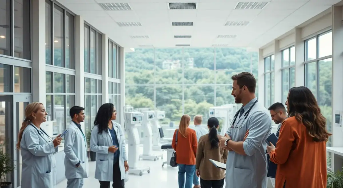 A modern, well-equipped healthcare facility with a warm, welcoming atmosphere.