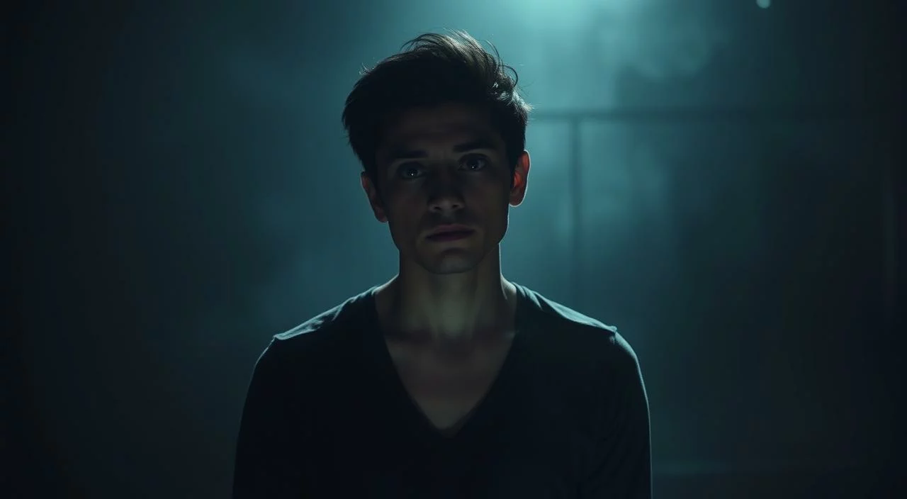 A thoughtful individual stands in a dimly lit room, their expression one of vulnerability and self-doubt. Shadows cast across their face, hinting at the internal struggle of navigating the fear of judgment. The background is hazy, with muted colors and a sense of introspection, highlighting the subject's focus on their own self-perception. Soft, diffused lighting creates a contemplative atmosphere, as the figure appears to be wrestling with the complexities of their self-image. The scene evokes a sense of the individual's journey towards self-acceptance, with the weight of external scrutiny manifested in the pensive gaze and hunched posture. A thoughtful individual stands in a dimly lit room, their expression one of vulnerability and self-doubt.