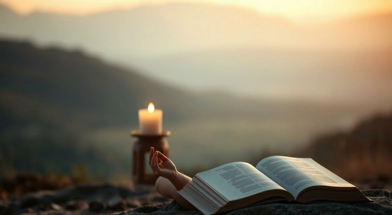 A tranquil and serene scene depicting techniques to overcome the fear of judgment. In the foreground, a person sits in a meditative pose, eyes closed, exuding a sense of inner peace and self-acceptance. The middle ground features symbols of self-empowerment, such as a flickering candle and an open book. The background is a softly blurred landscape, conveying a calming, introspective atmosphere. Warm, natural lighting gently illuminates the scene, creating a sense of comfort and safety. The overall composition is balanced and harmonious, reflecting the journey of overcoming the fear of judgment. A tranquil and serene scene depicting techniques to overcome the fear of judgment.