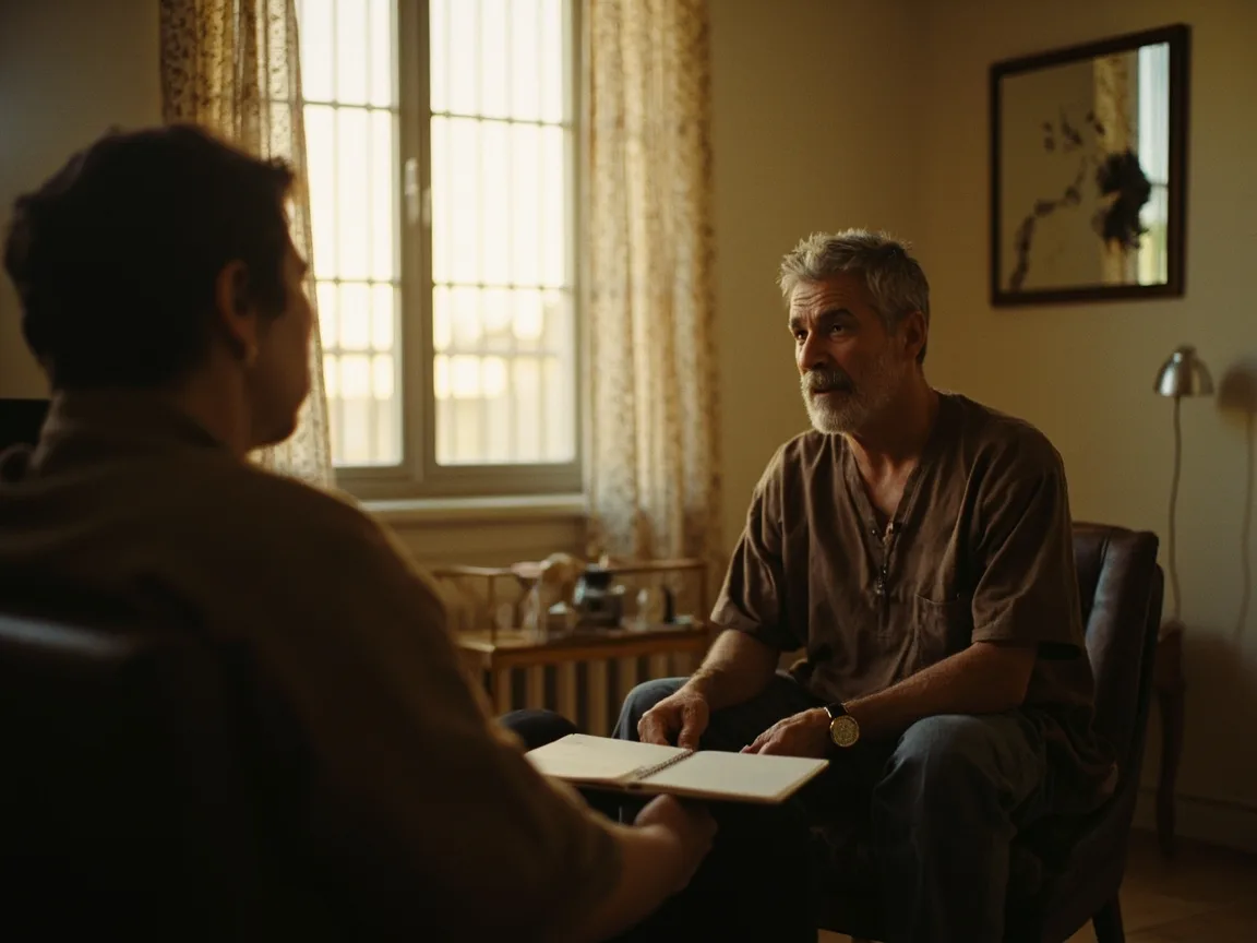 Therapist and client in conversation during a psychotherapy session
