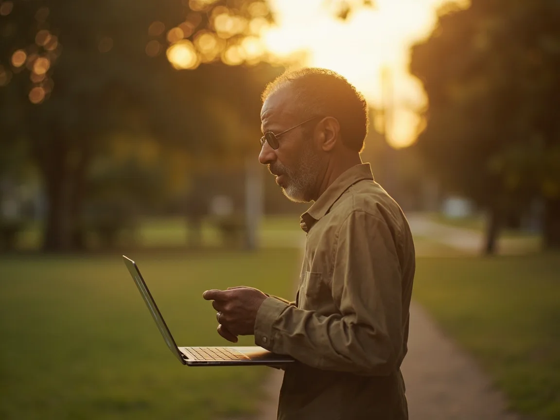 Profissional encerrando o trabalho e saindo ao ar livre para prevenir o burnout