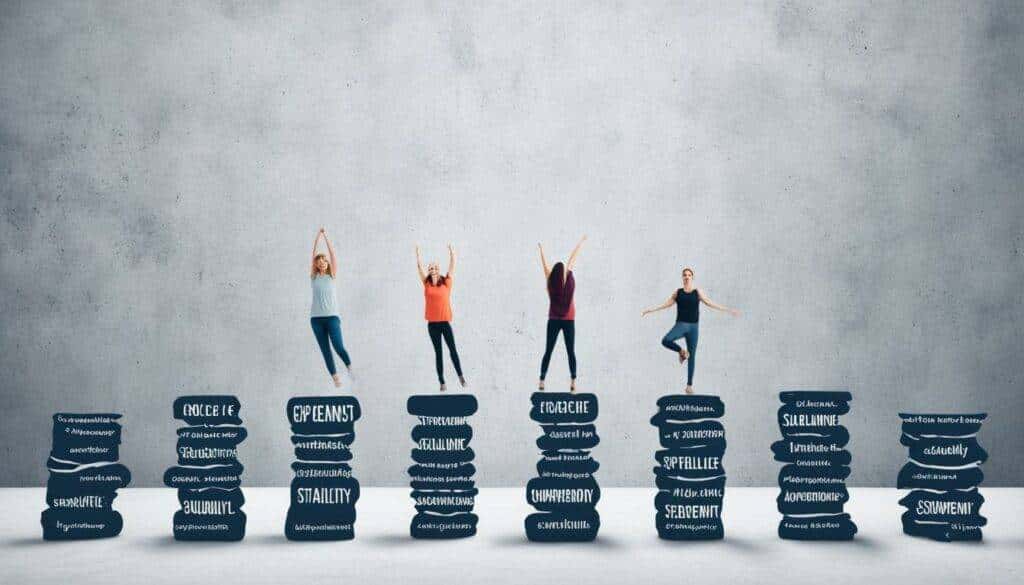 Pillars of self-esteem Illustration about personal growth and self-awareness
