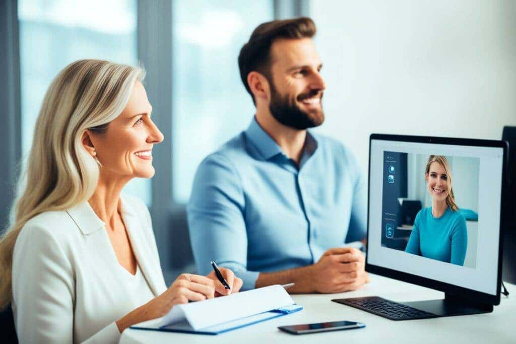 Preparation for Online Couples Therapy Illustration about therapy and professional support
