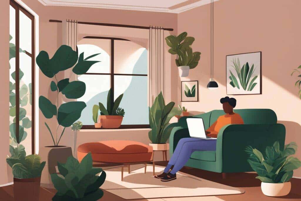Advantages of virtual therapy Illustration about mental health and emotional well-being
