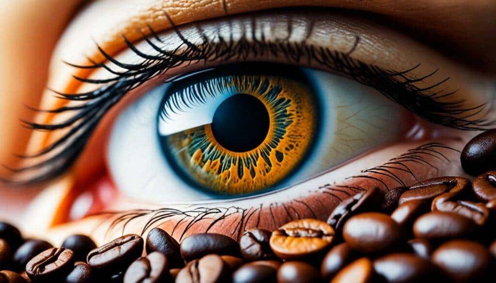 caffeine and eye twitching Illustration about mental health and emotional well-being