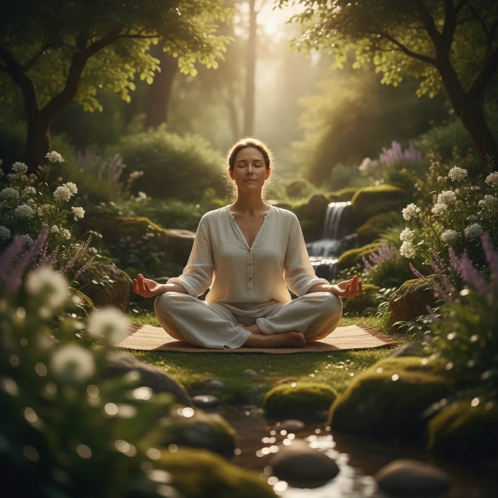 Pessoa praticando mindfulness para gerenciar estresse no TNF