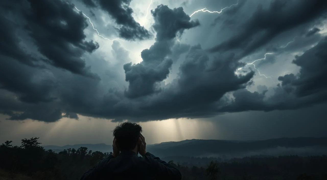 causes of fear of thunder Illustration about facing fear with professional support