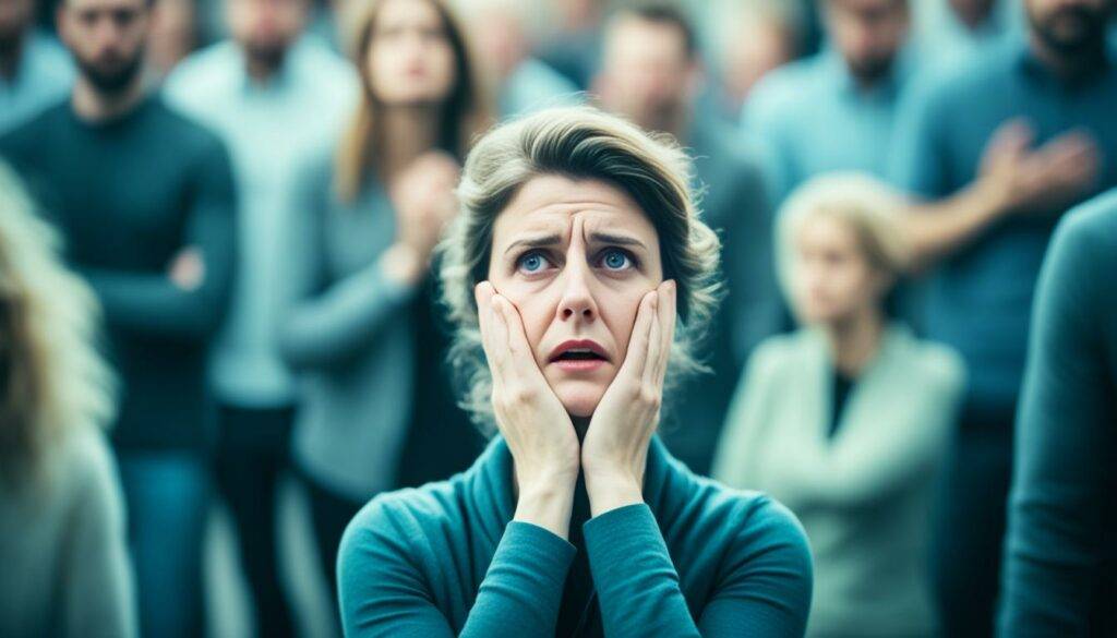 complications of social phobia Illustration about facing fear with professional support