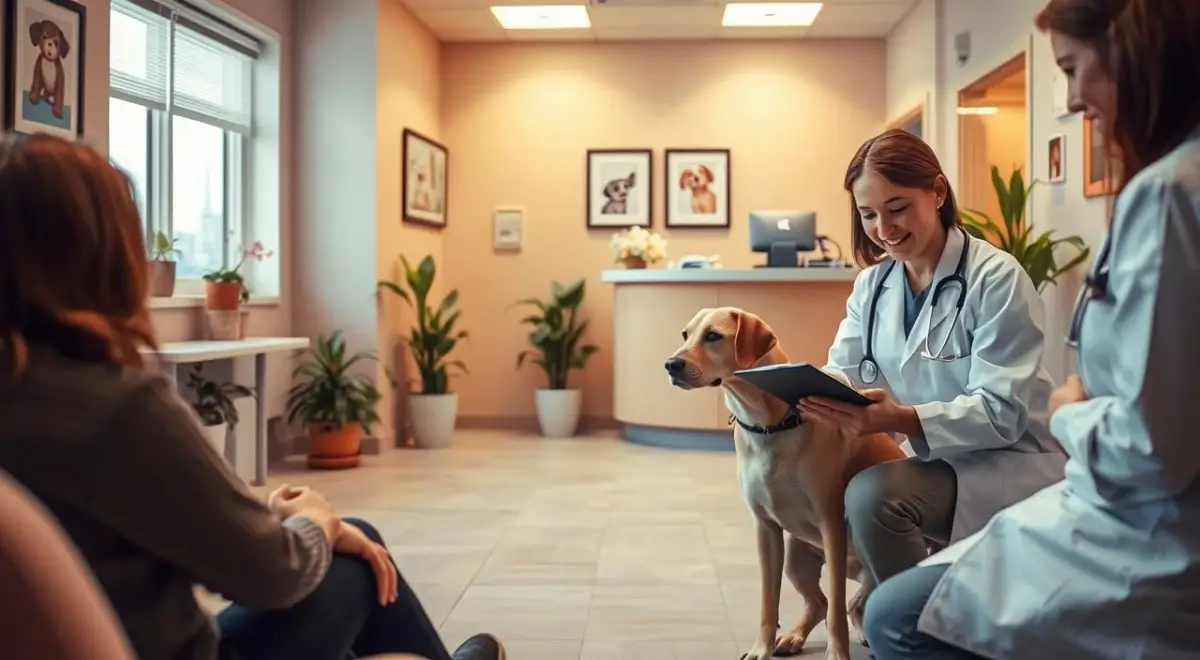 veterinary consultation Illustration about facing fear with professional support