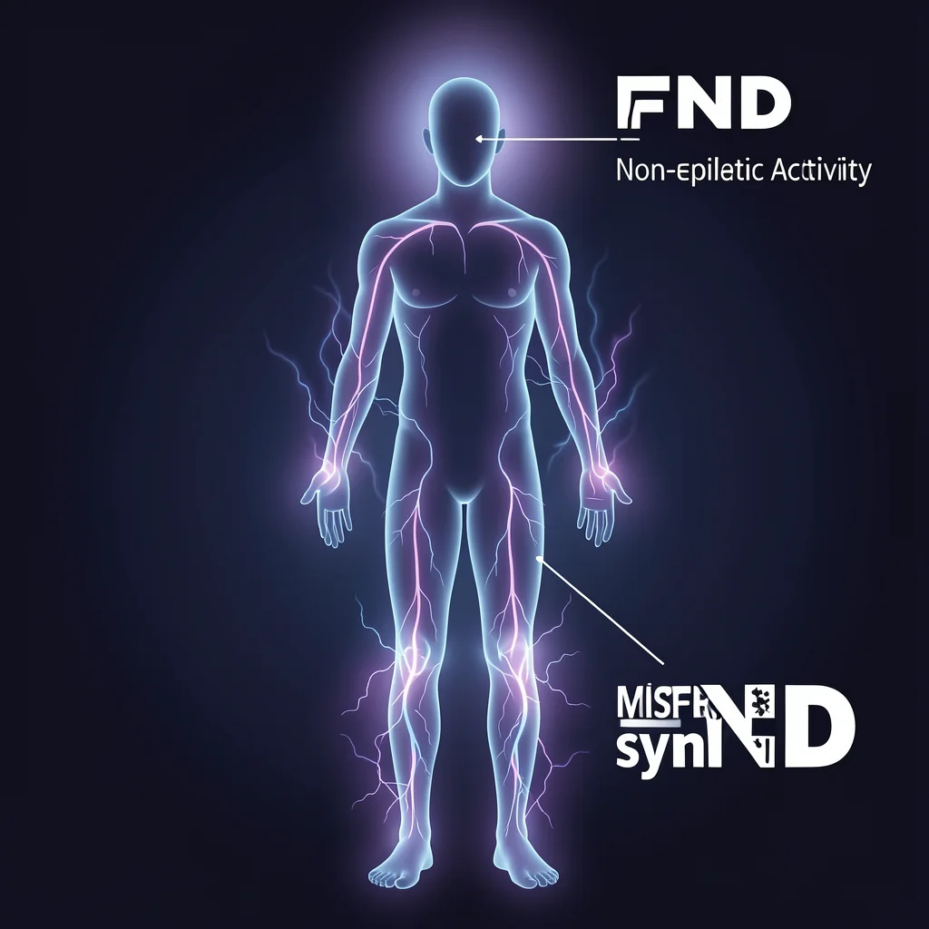 Human body showing functional neurological disorder symptoms