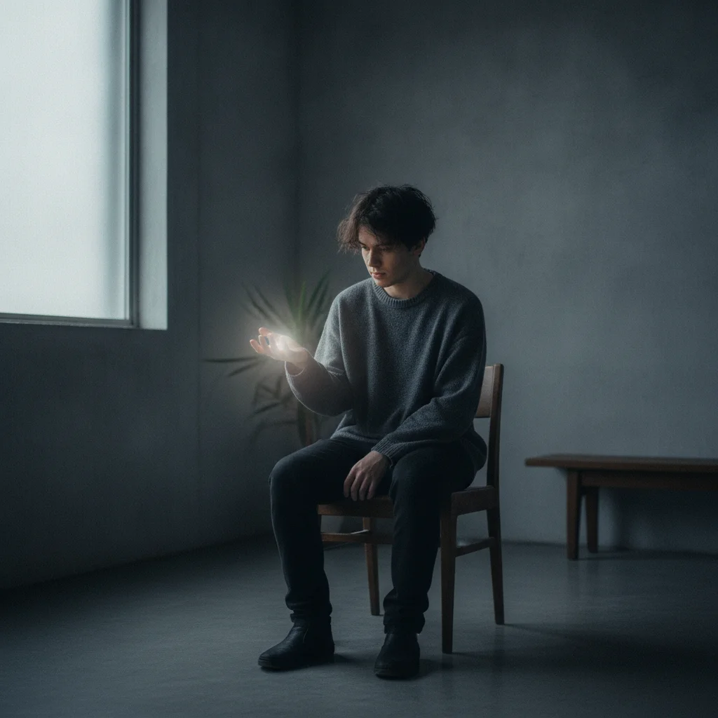 Pessoa experienciando mudancas sensoriais e dissociacao