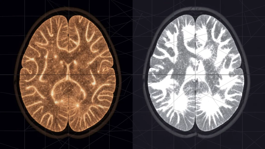 Exame cerebral mostrando padroes de atividade de crise