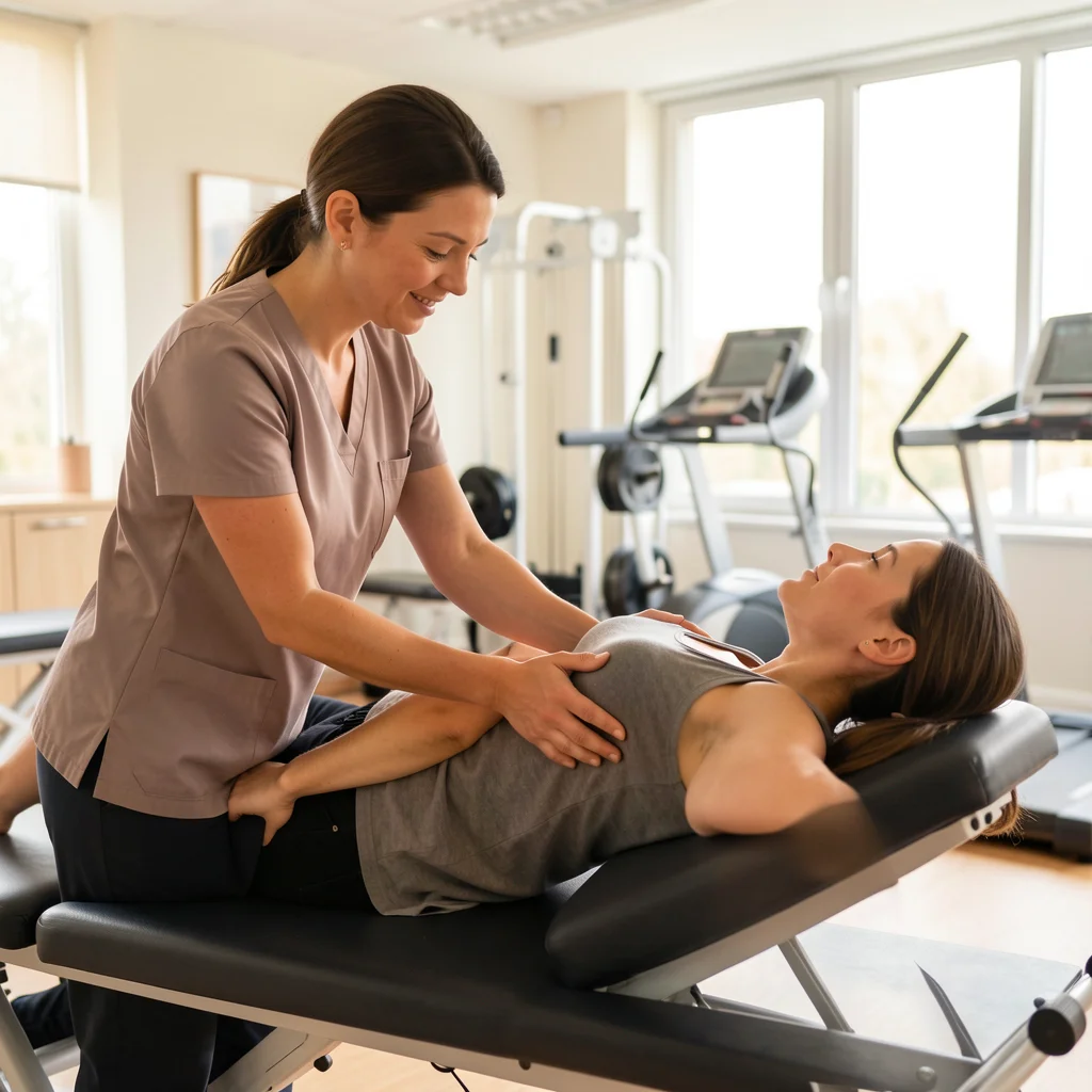 Physical therapy session for motor control rehabilitation