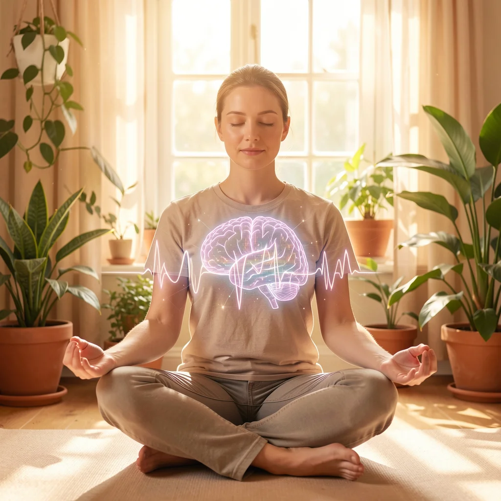 Person meditating for mind and body healing connection