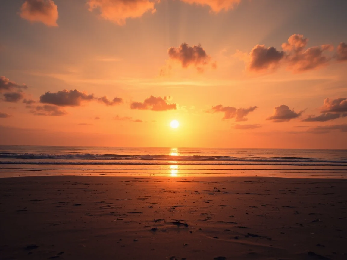 Praia de Jersey ao por do sol representando liberdade emocional
