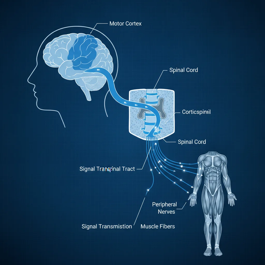 Diagrama do caminho neural cerebro musculo