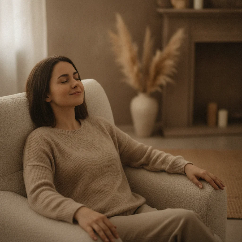 Person in peaceful hypnotic state with eyes closed Person in peaceful hypnotic state with eyes closed