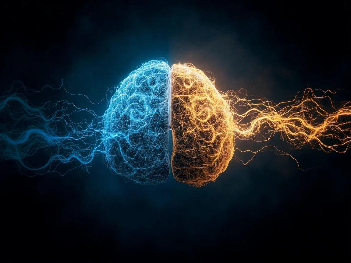 Brain neural pathways shifting from chaos to calm