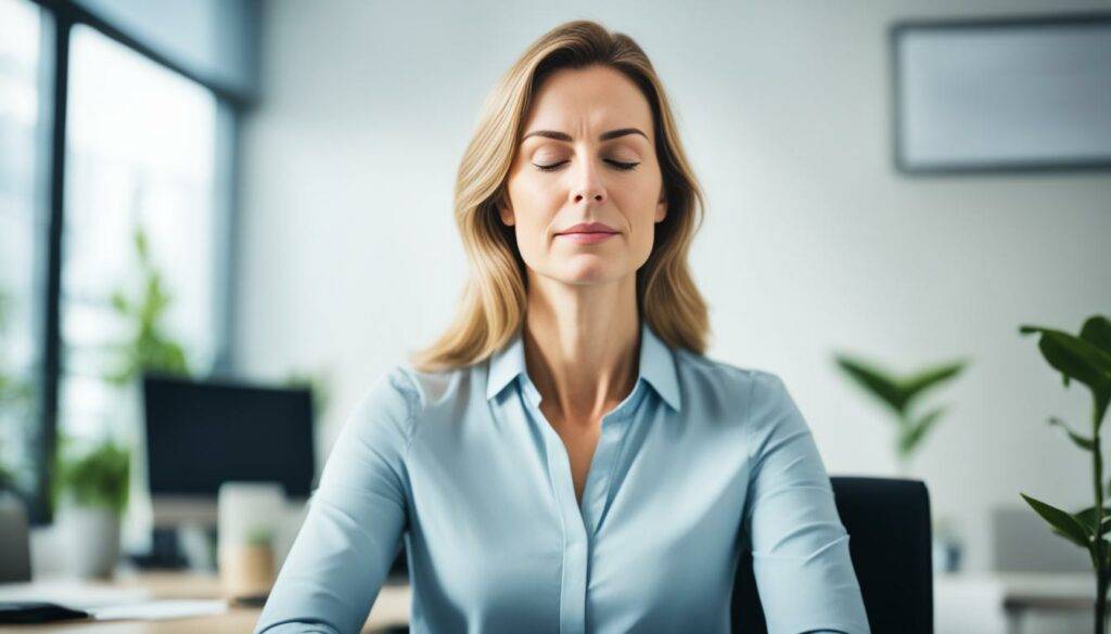 mindfulness in the workplace Illustration about mental health and emotional well-being
