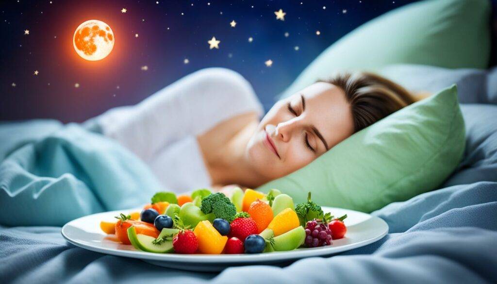 sleep quality and nutrition Illustration about restful sleep and relaxation