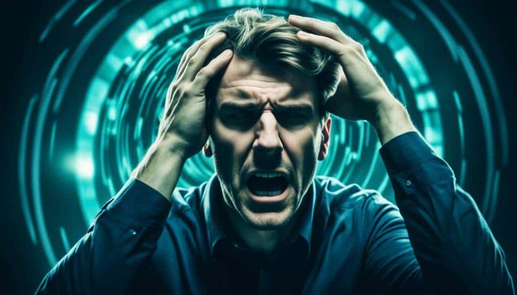 severe symptoms of labyrinthitis Illustration about mental health and emotional well-being