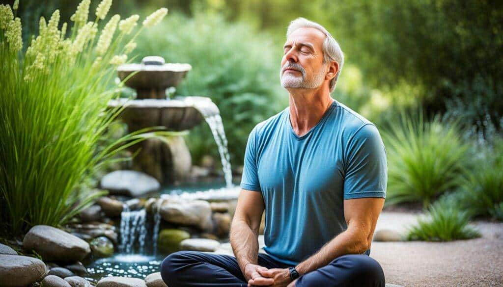 Breathing and meditation techniques to improve mood. Illustration about depression support and emotional recovery