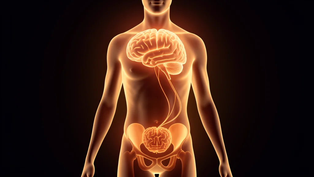 Forma humana com conexao entre cerebro e regiao pelvica